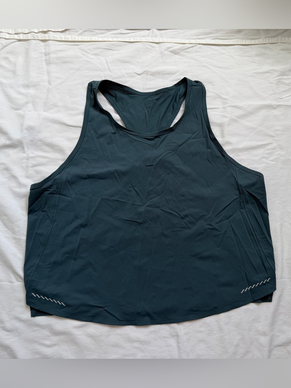 Fabletics Teal Racerback Running Tank Top Reflective Activewear